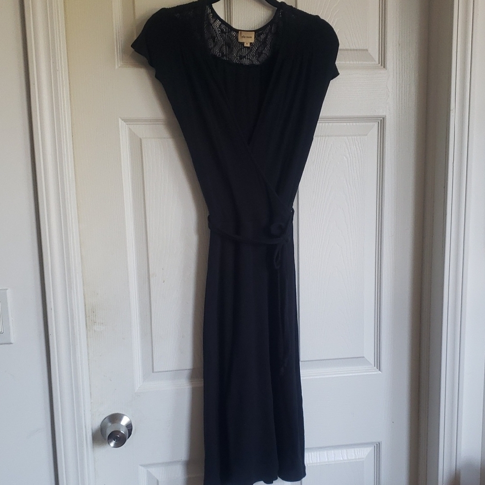 Ella Moss Black Maxi Dress with Lace Detail